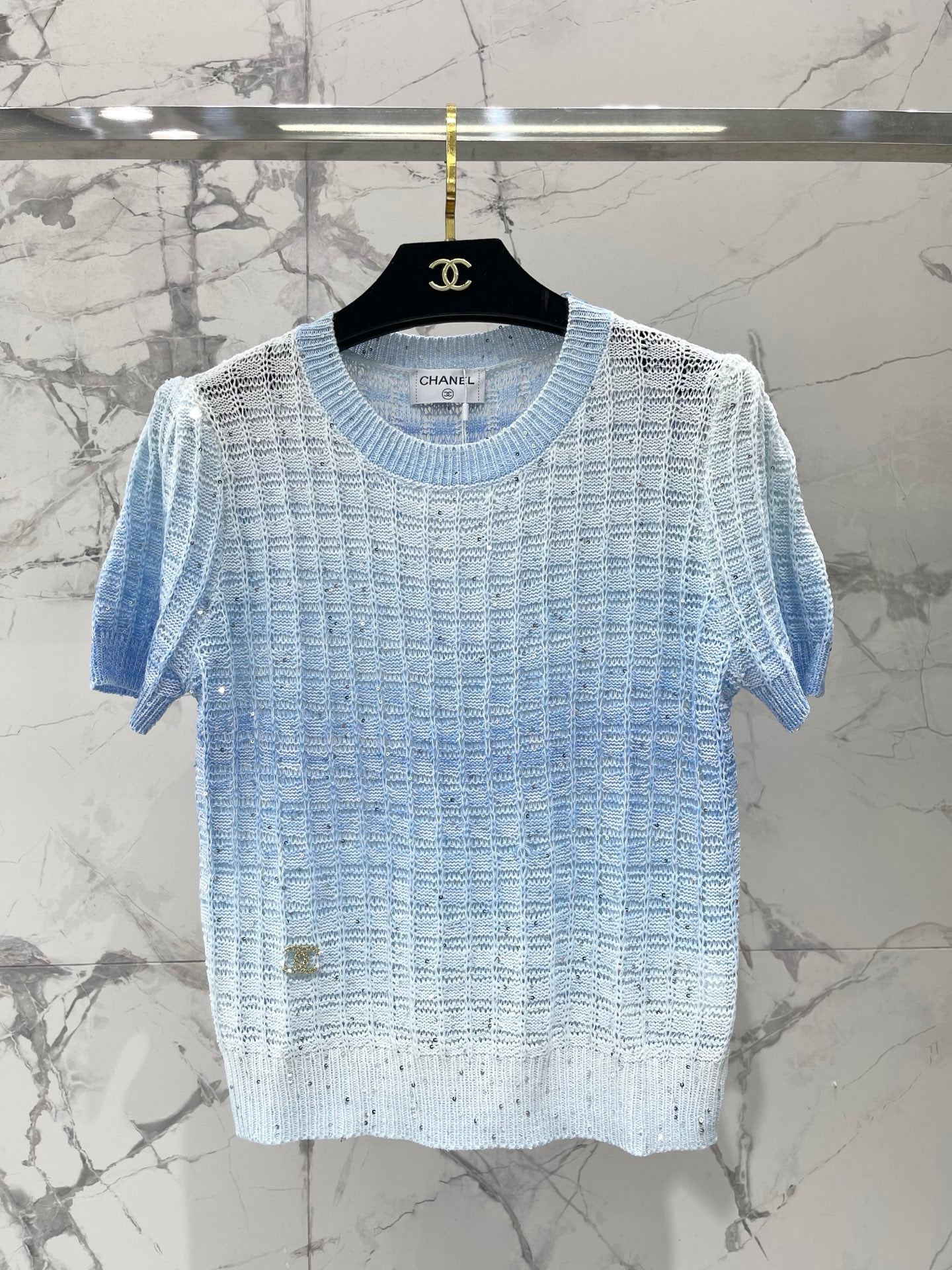 Chanel 2026 Gradient Knit Short-Sleeve Wool 166862