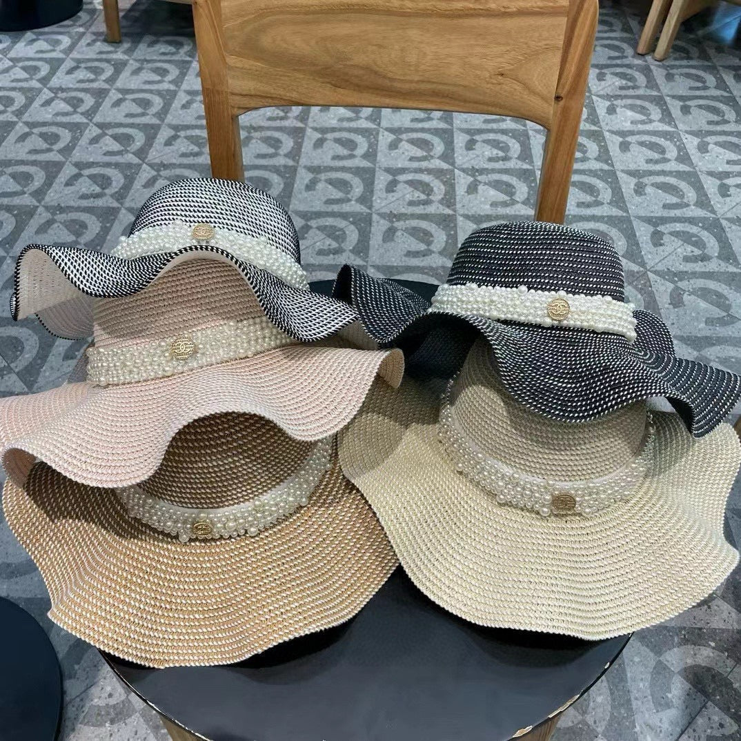 Chanel Straw Beach Hat With A Pearl Band 219073