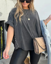 BELLA - STUDDED OVERSIZED TEE