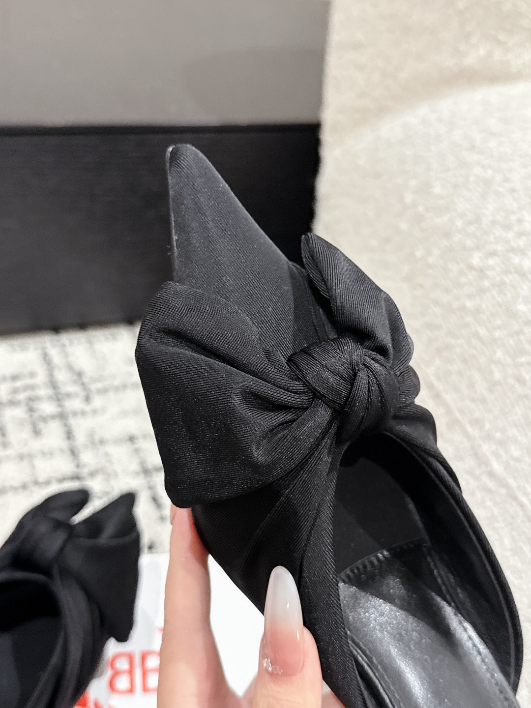 KNIFE LAVALIÃˆRE 45MM MULE IN BLACK NYLON JERSEY
