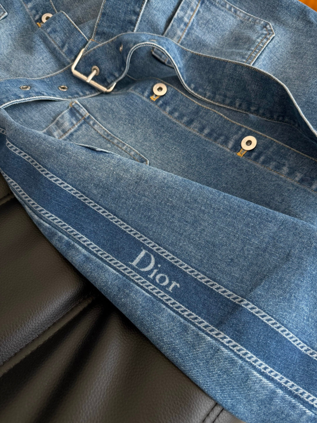 Dior 2026 Denim Dress with Belt Blue Cotton 391780