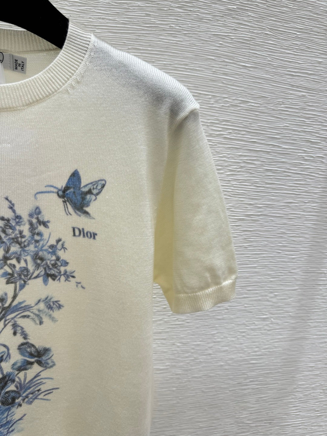 Dior 2026 Short-sleeved Top Cream Pink Purple Wool