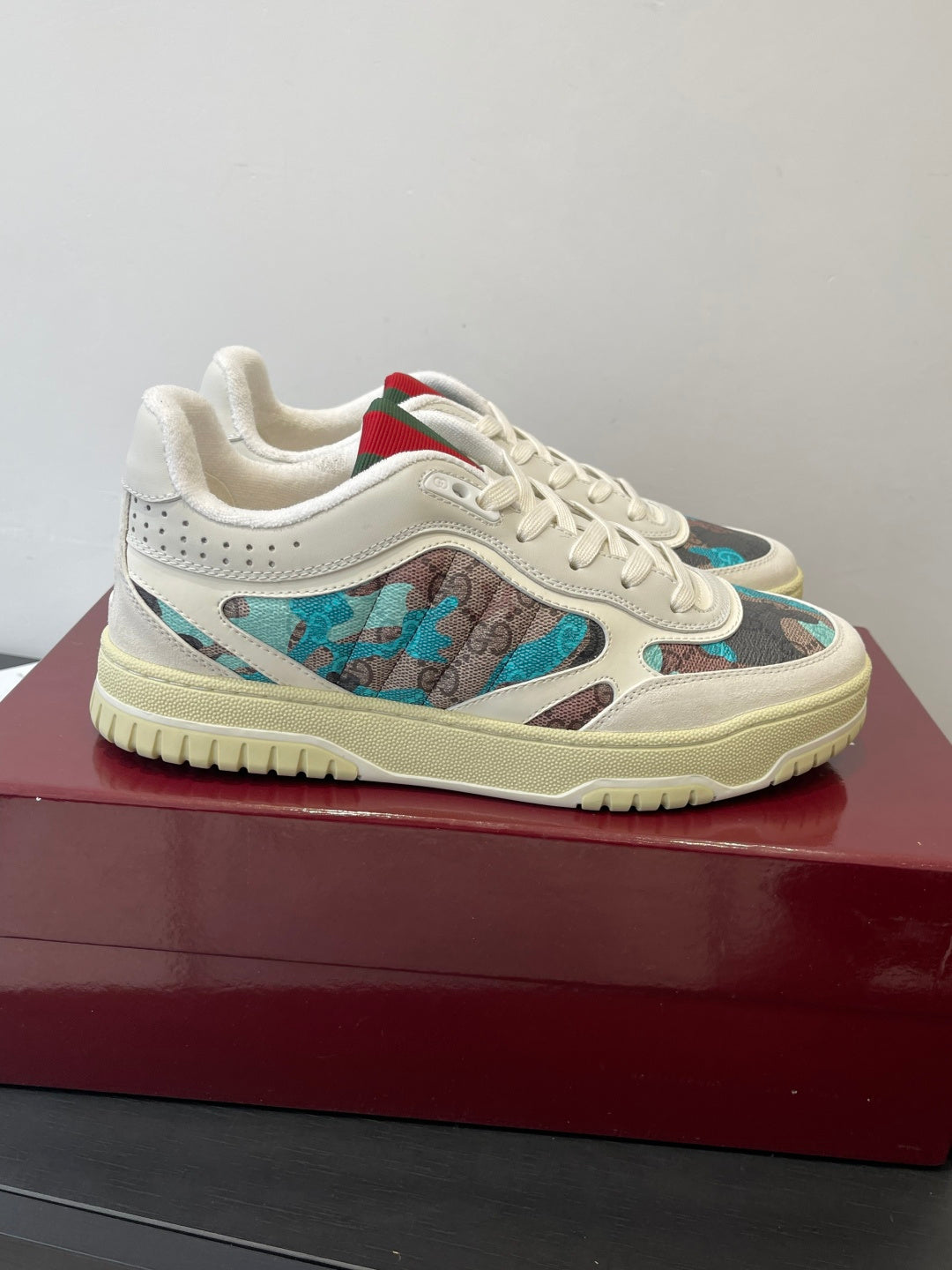 Gucci 2025 Re-Web Sneaker White Blue Leather Fabric