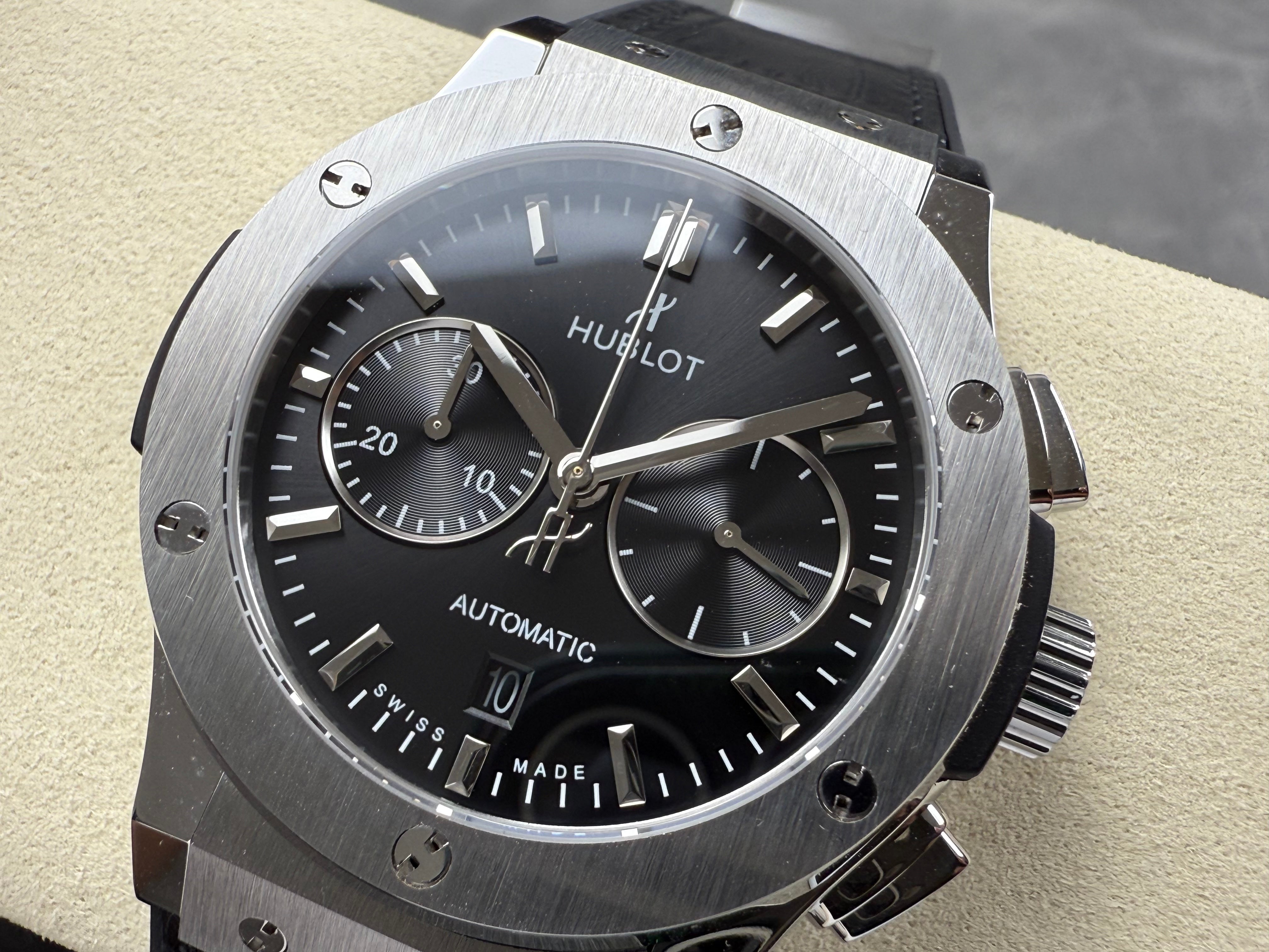 Hublot Classic Fusion Chronograph Black Dial Titanium 45mm Watch