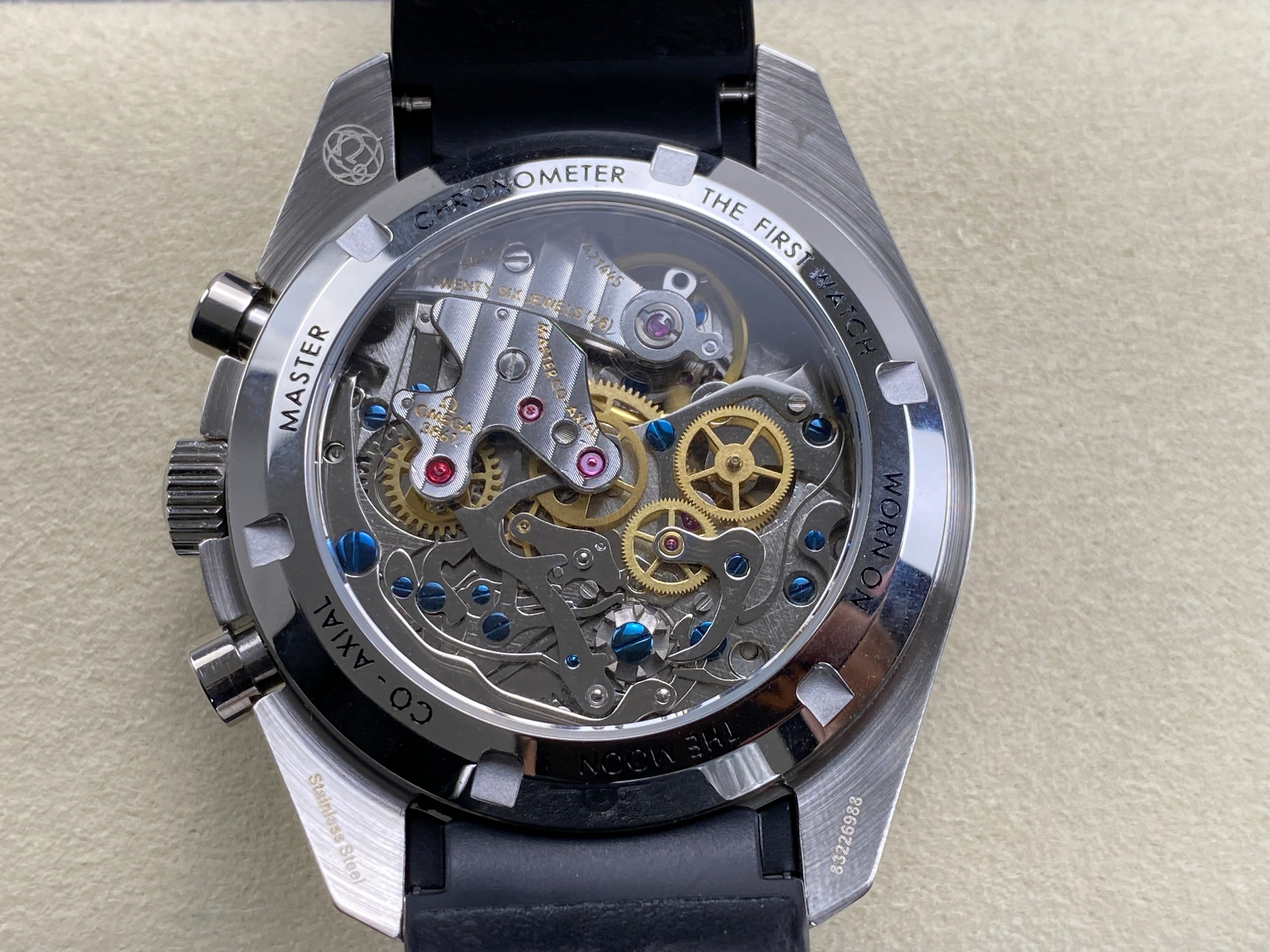 Omega Speedmaster Professional Moonwatch 42mm Black Dial Black Rubber Strap