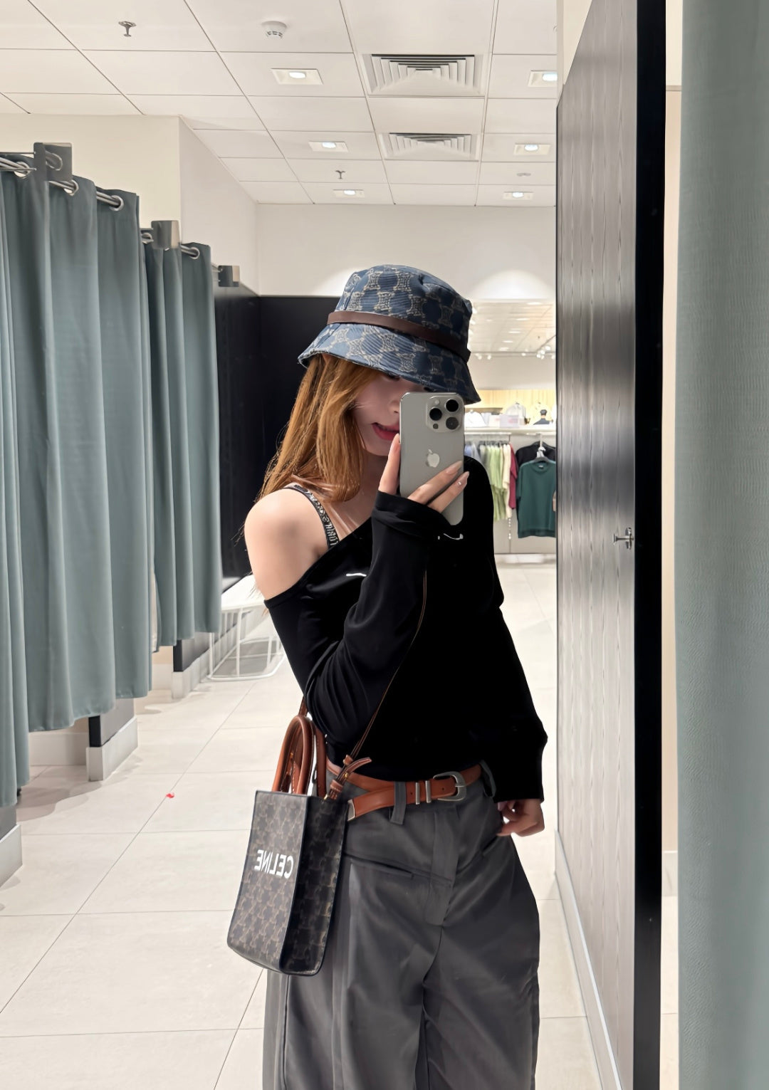 Celine Bucket Hat Blue Cotton 262199