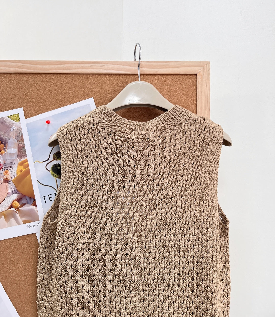Chanel 2026 Hollow-out  Knit Vest Brown Cotton 293348