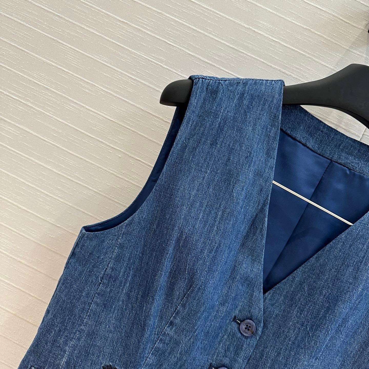 CD 25 Denim Vest Blue Cotton
