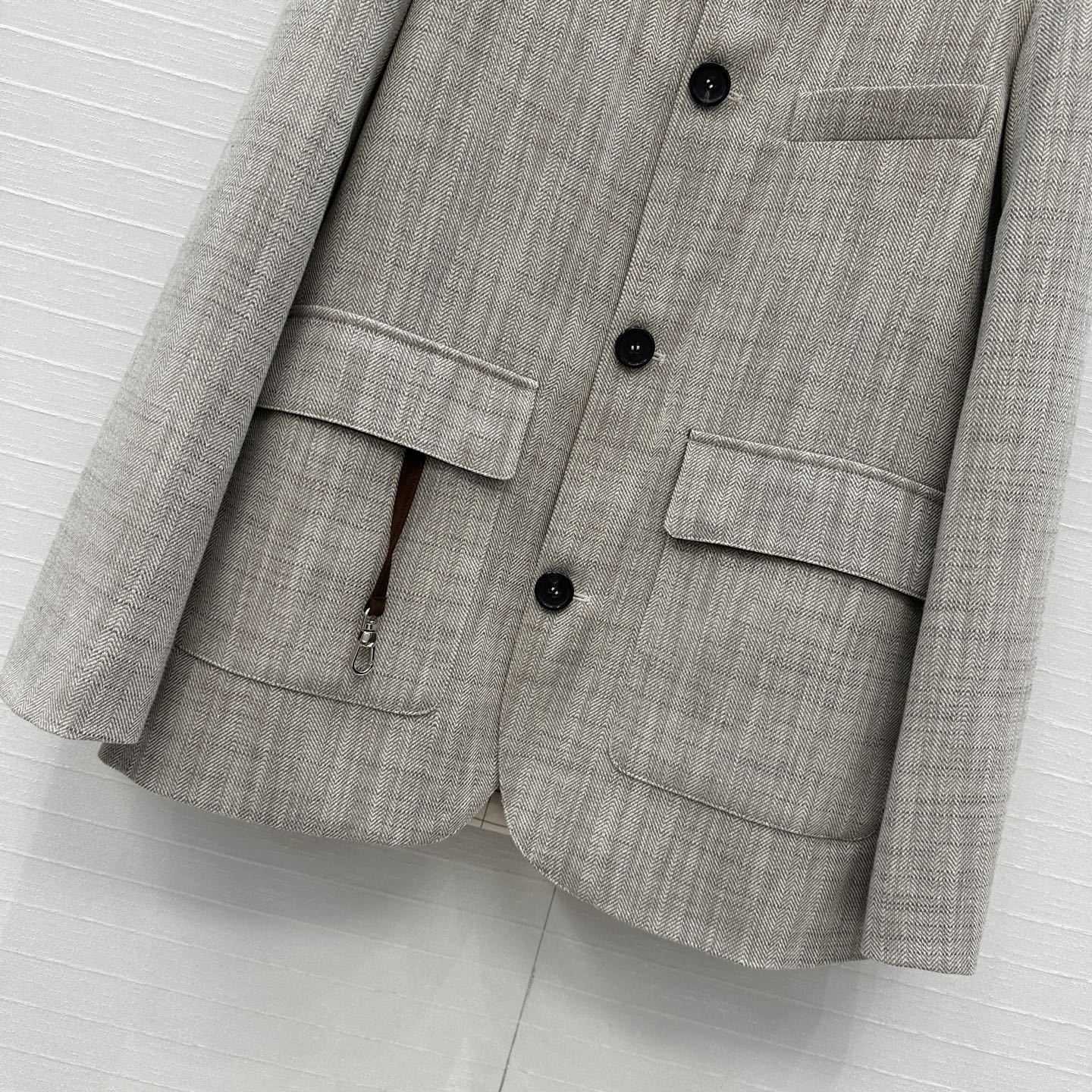 LP 25 Jacket Gray mix Brown Tencel Linen Cotton 310159