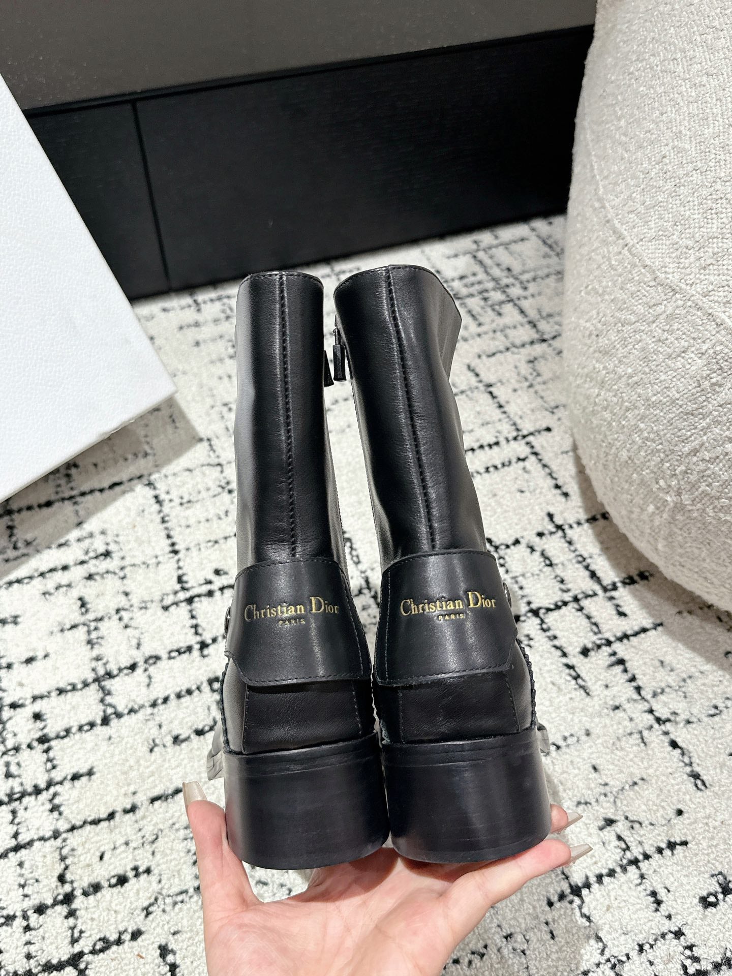 CD Ankle Boots Black Classic Pattern Calfskin