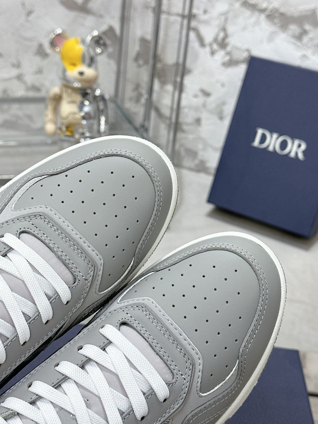 CD B27 Low-Top Sneaker 30mm In Grey Calfskin 100819