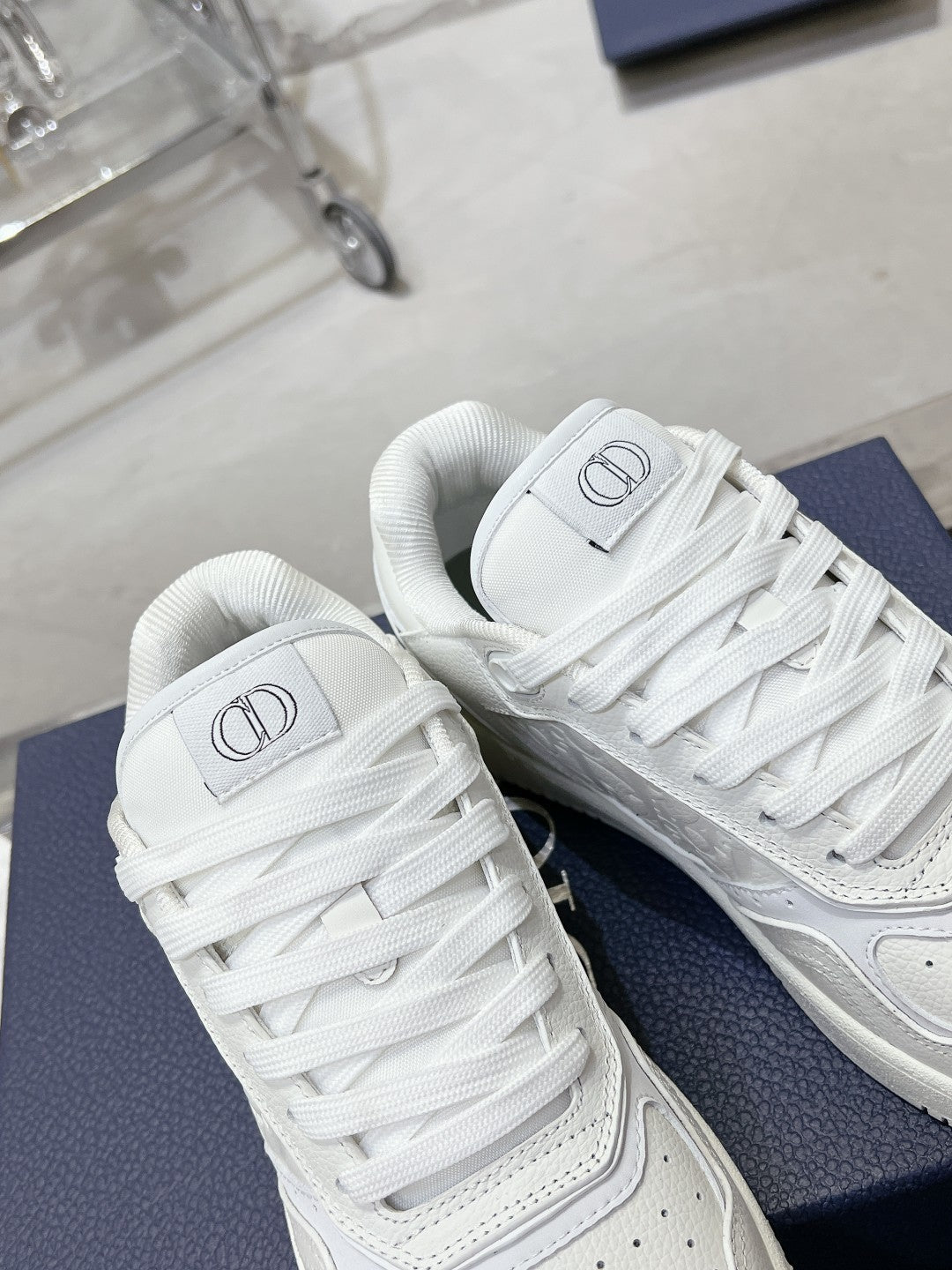CD B27 Sneaker 30mm In White Calfskin 100629