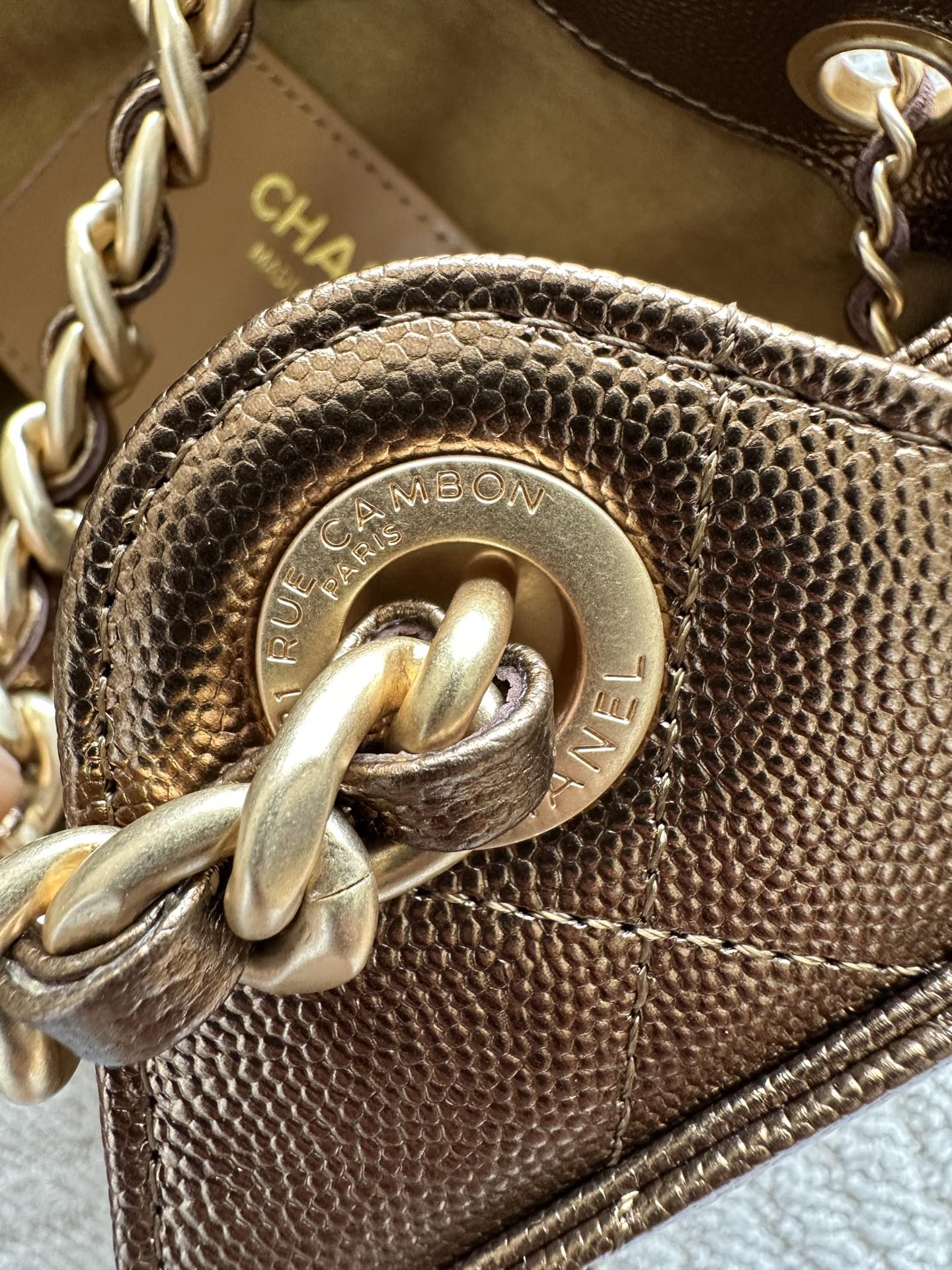 Chanel 25 Hobo Bag 30cm Bronze Calfskin