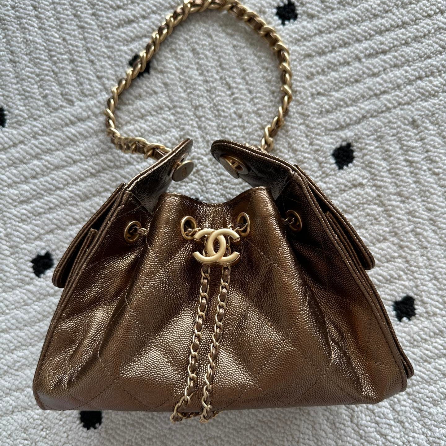 Chanel 25 Hobo Bag 30cm Bronze Calfskin