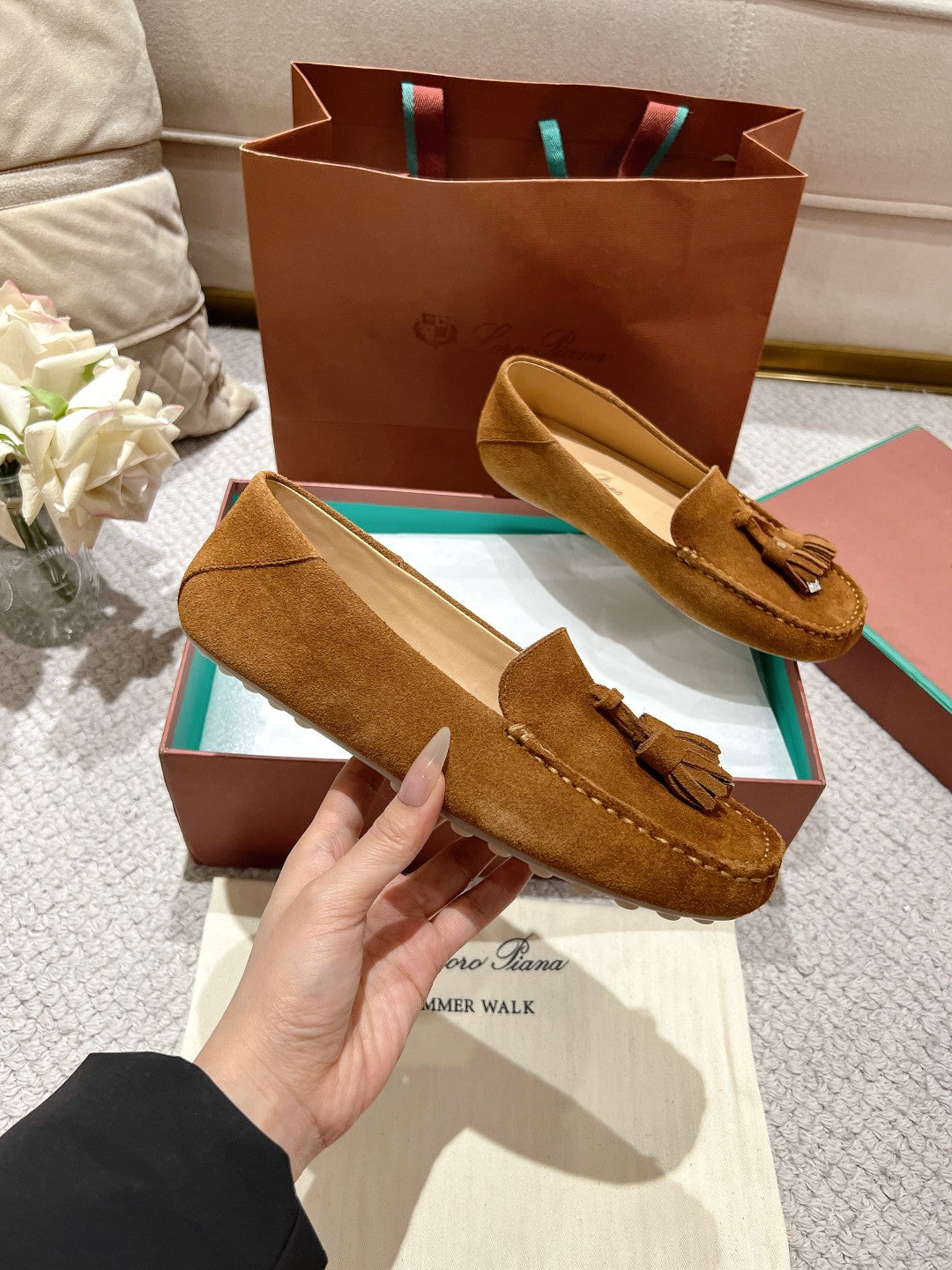 LP Dot sole walk mocassin Cocoa Suede 214999