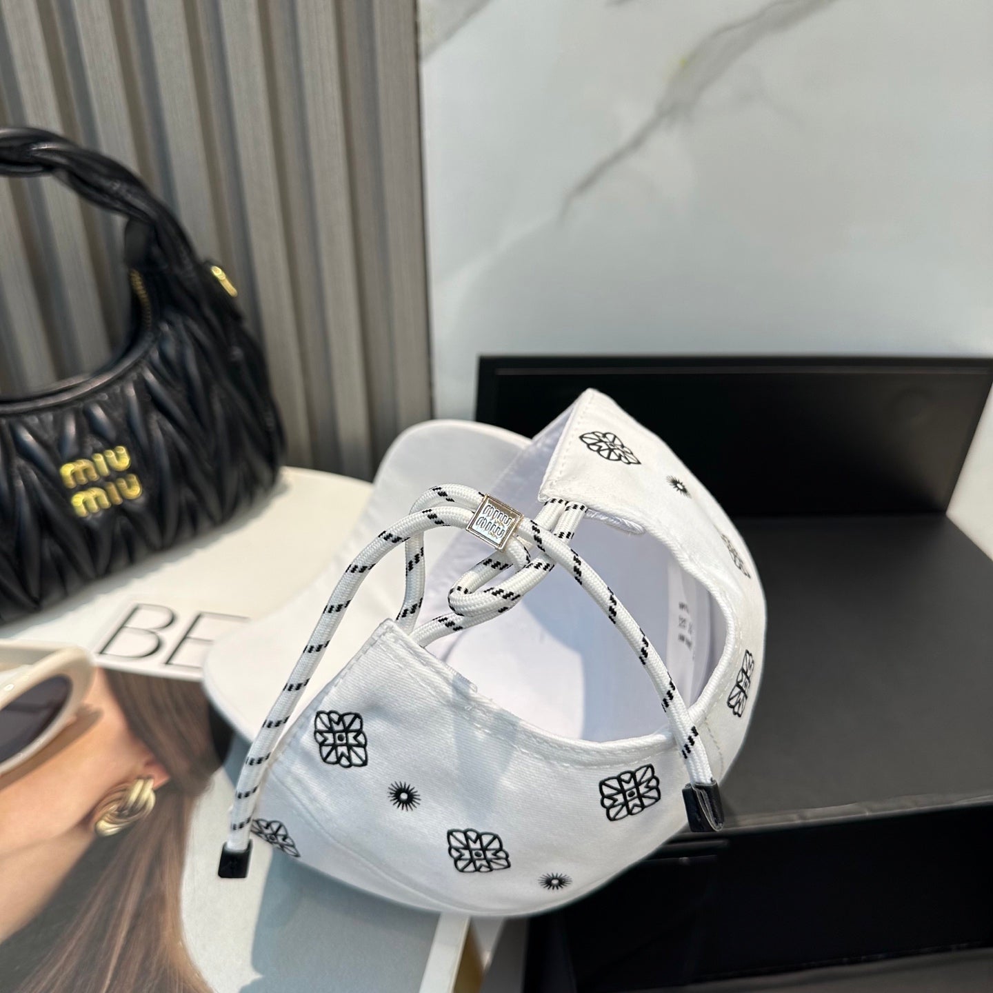 Miumiu Bandana Pattern And Embroidered Logo Hat 229398