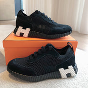 HM Men's 25 Sneaker Black Mesh Suede 541305