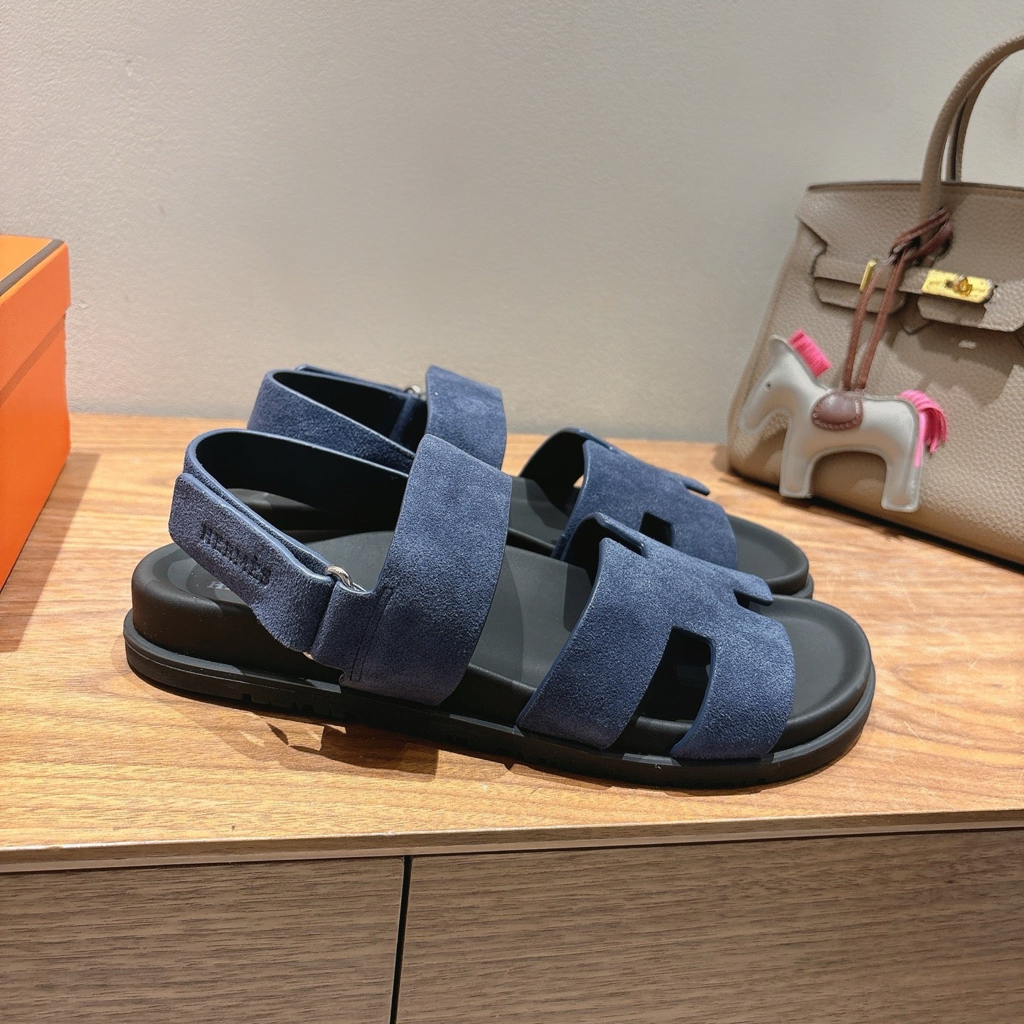 HM Men's 25 Chypre Sandals Blue Suede 651352