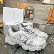 CD CHRONO SNEAKER WHITE AND SILVER MESH FABRIC