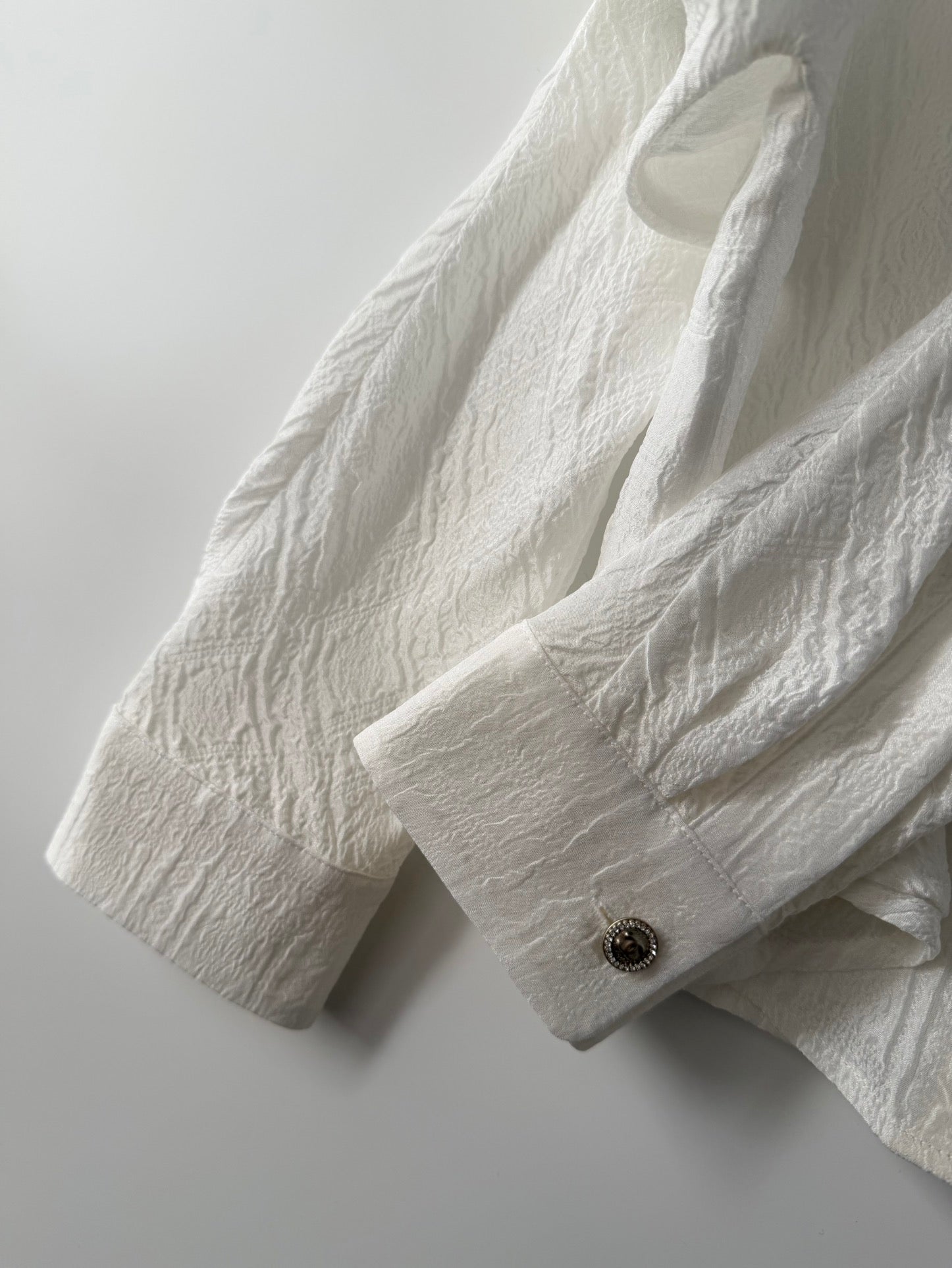 Chanel 2026 Long-sleeved Shirt White Silk Jacquard 357364