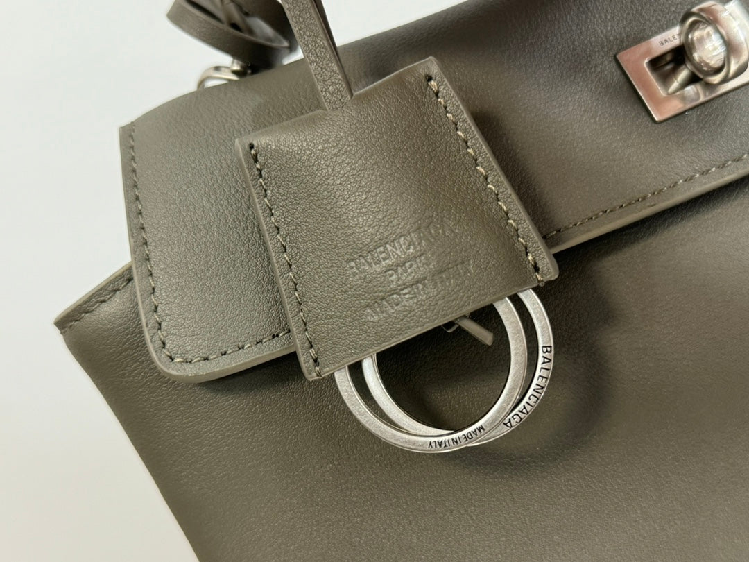 Balenciaga Small Rodeo Bag 29 Olive Green Calfskin Sliver Hardware