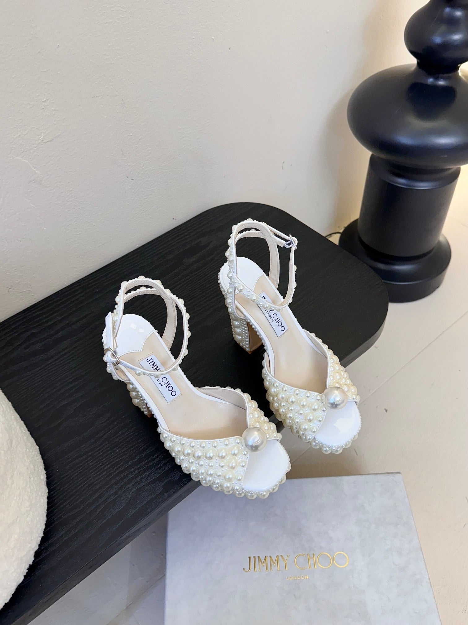 Jimmy Choo 2026 Sacaria 120mm Platform Sandal Pearl Shine White Cowhide