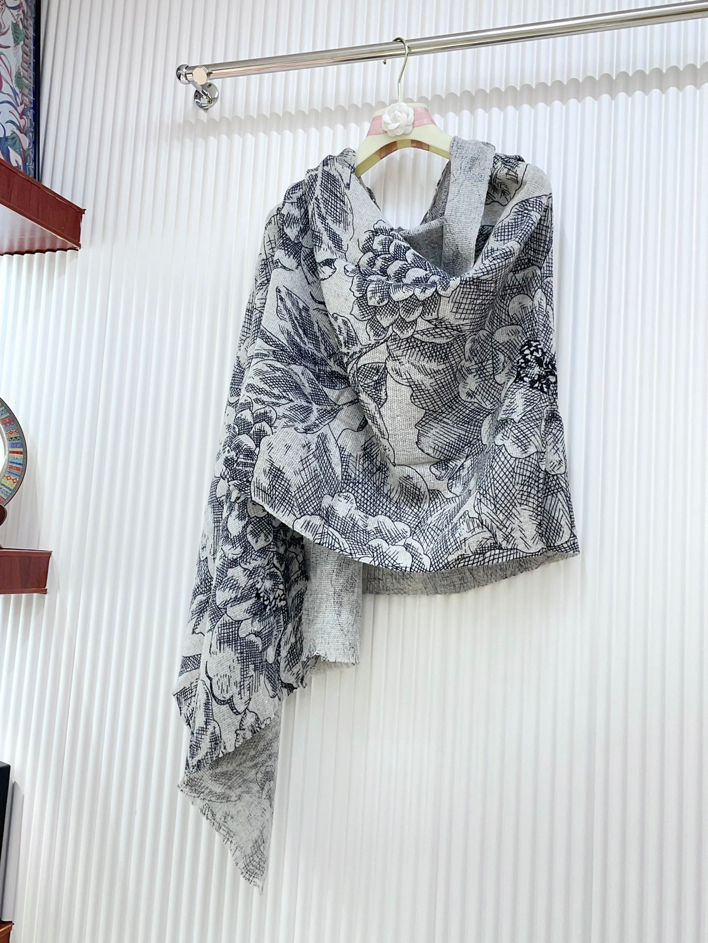 CC Scarf 180 CM In Grey Mix Black Cashmere  247635
