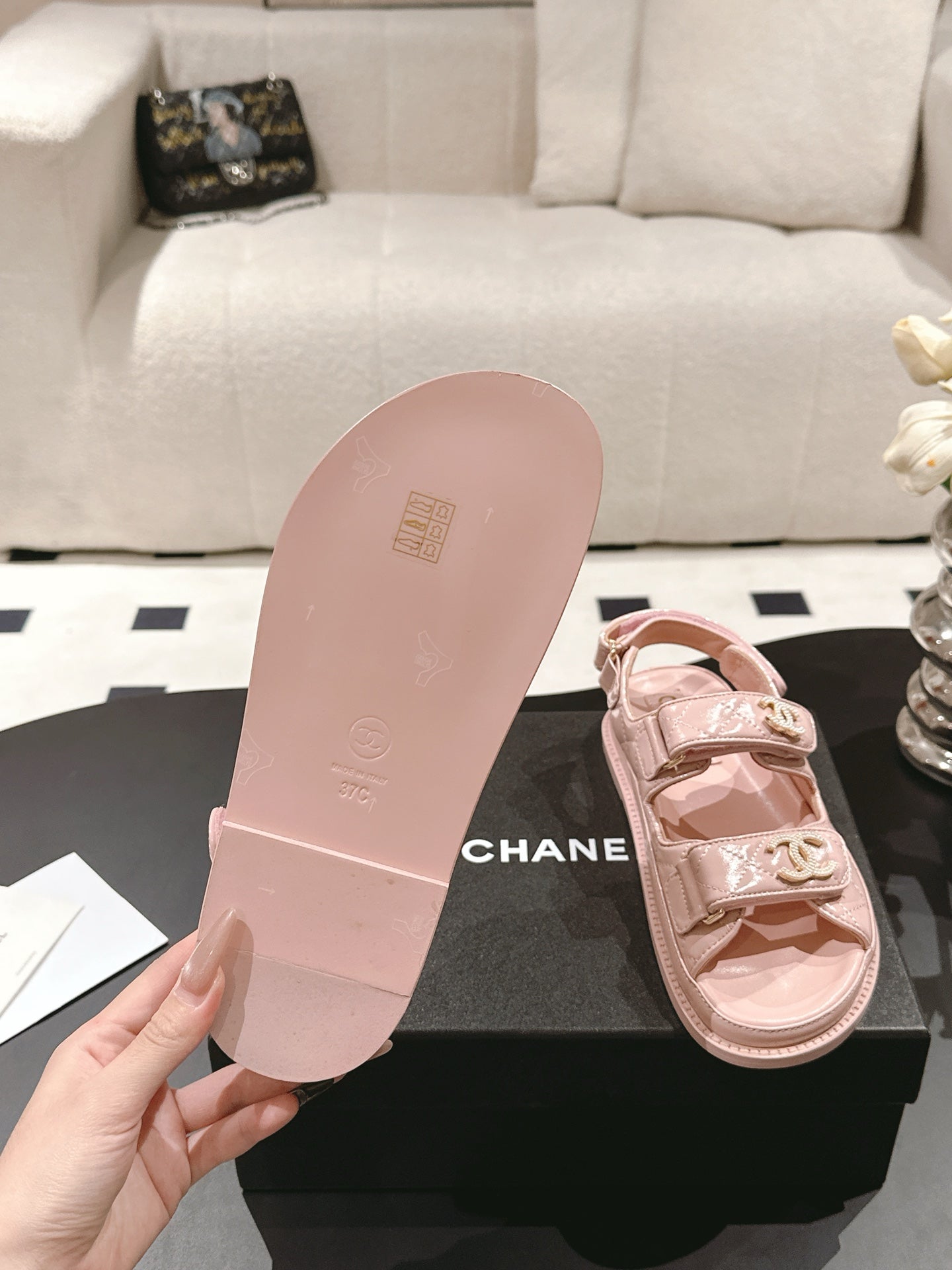 CC 25 Dad Deals Sandals Pink Pastel Patent Leather 237586