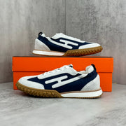 HM Men's Jet Sneaker White Blue Suede 656858