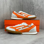 HM Men's Jet Sneaker White Orange Suede 656857