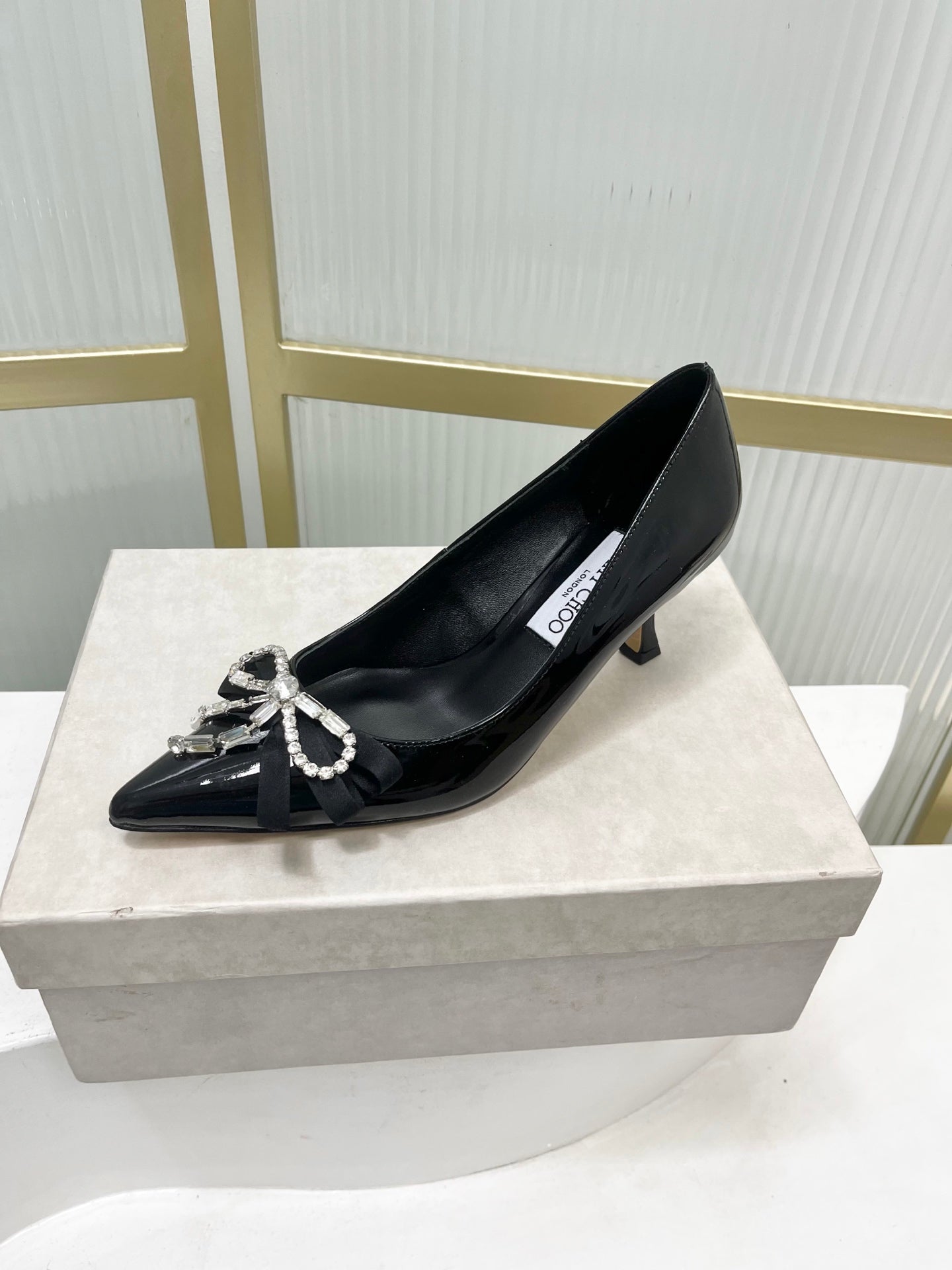 Jimmy 26s Pointed Toe Pump 55 Black Patent Leather 605968