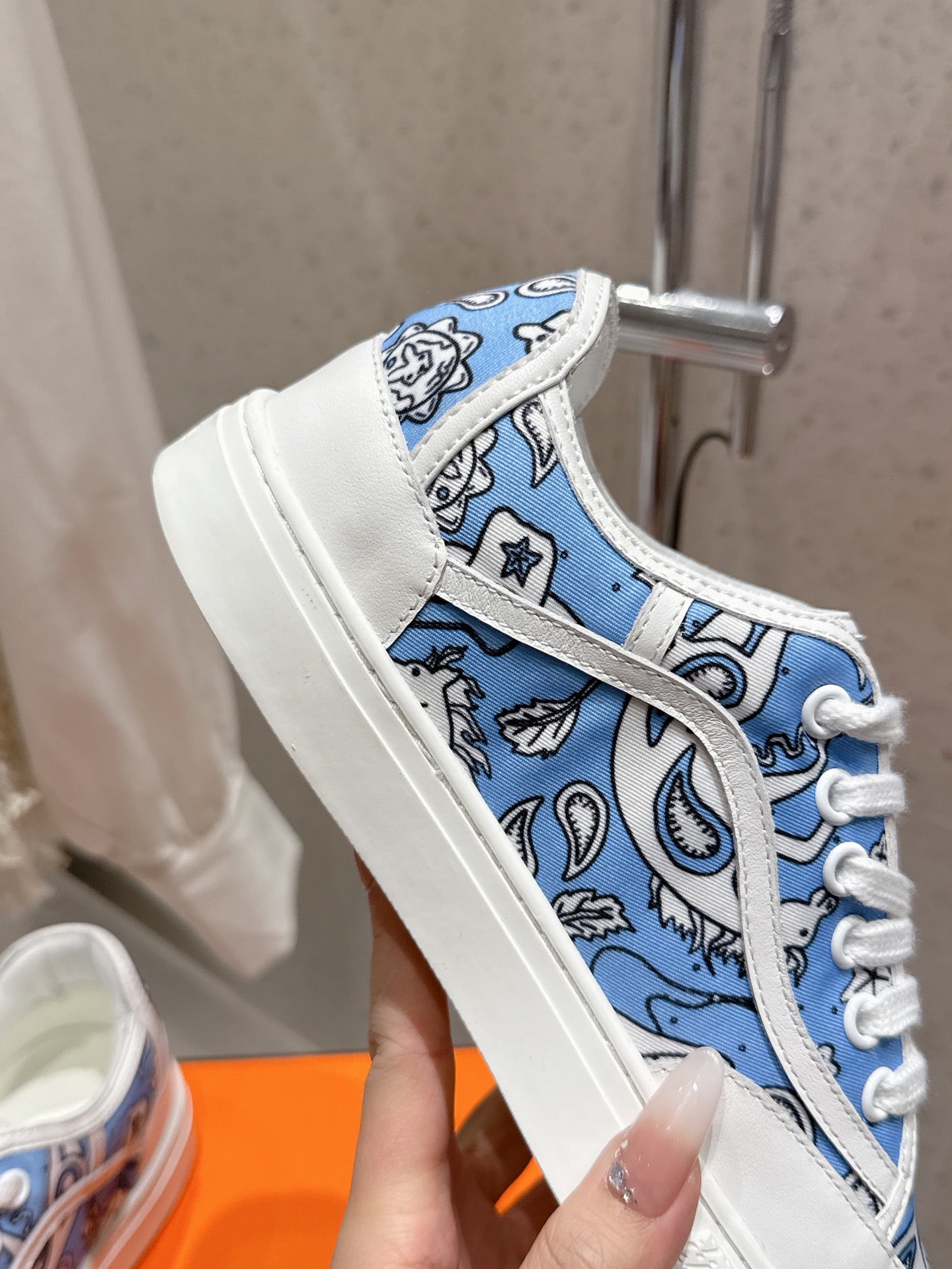 HM Get Sneaker Demin Blue Denim and Calfskin 204762