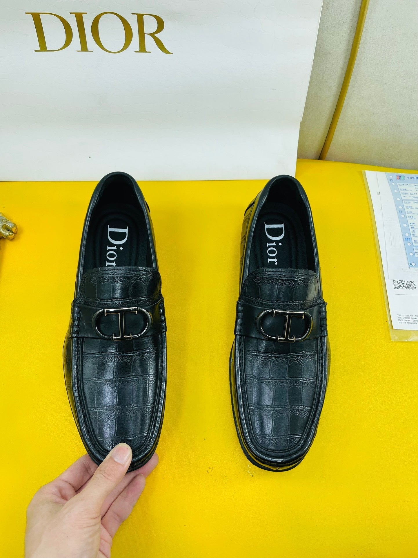 CD SYMBOL GRANVILLE LOAFER BLACK EMBOSSED CALFSKIN