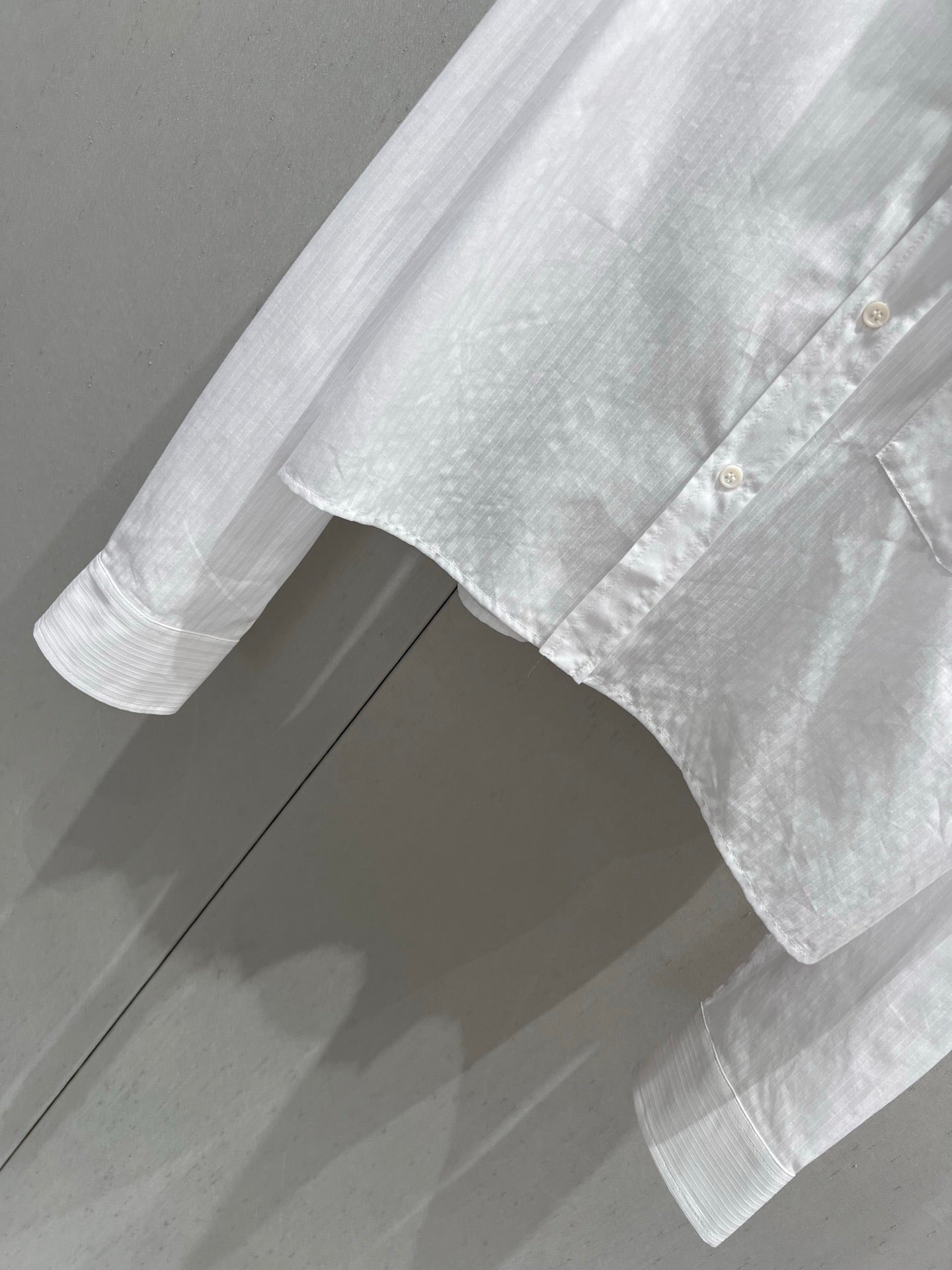 Celine 25 Striped Long-sleeved Shirt White Cotton 217877