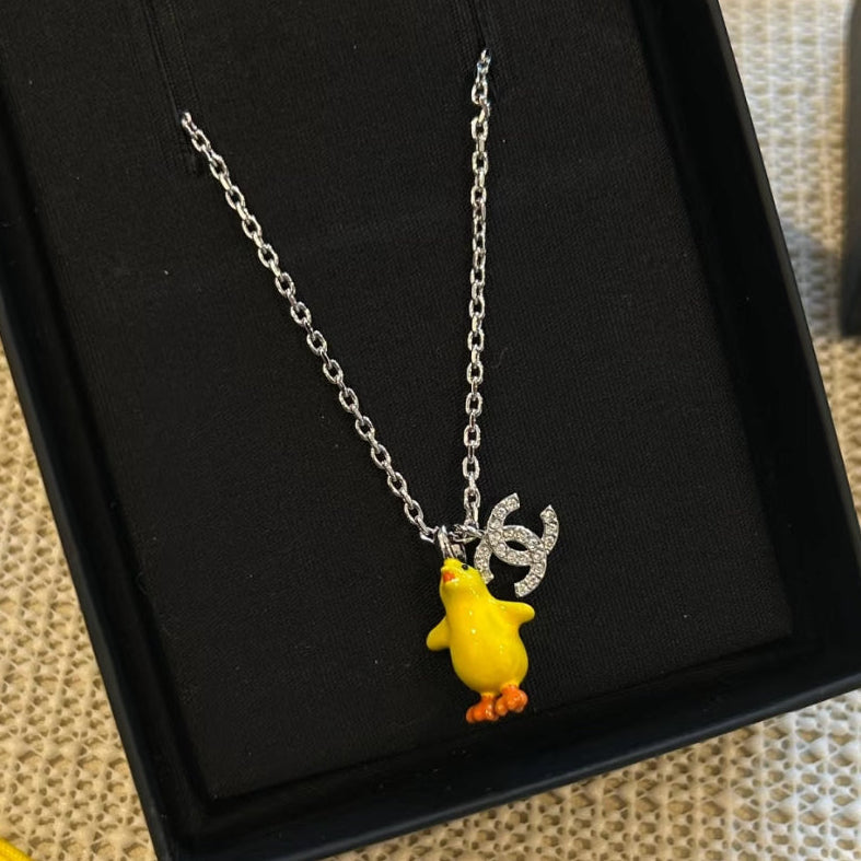 Chanel 2026 Full-diamond Double C Yellow Chick Necklace