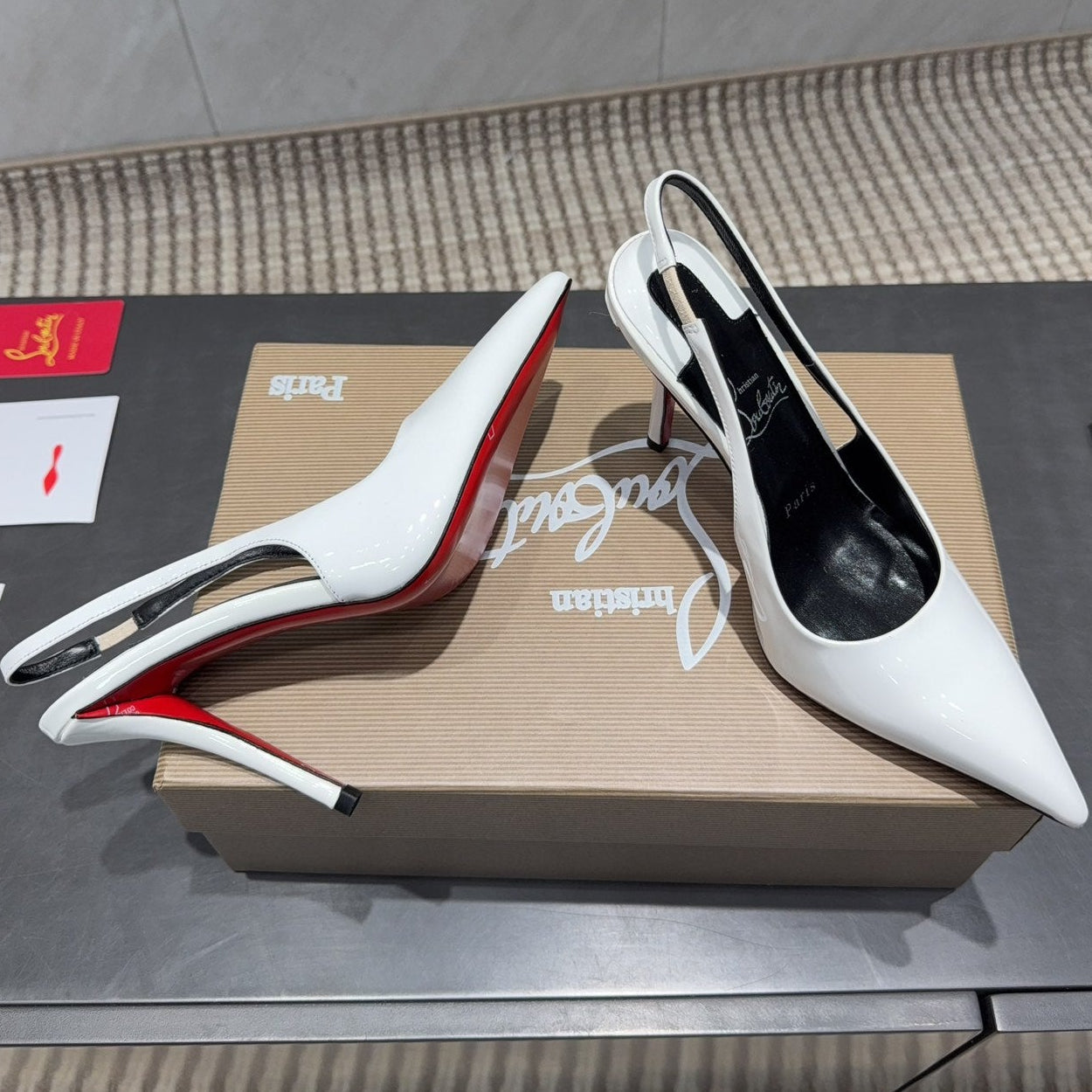 CL 2026 Kate Sling 100 Slingback White Patent Leather 613985