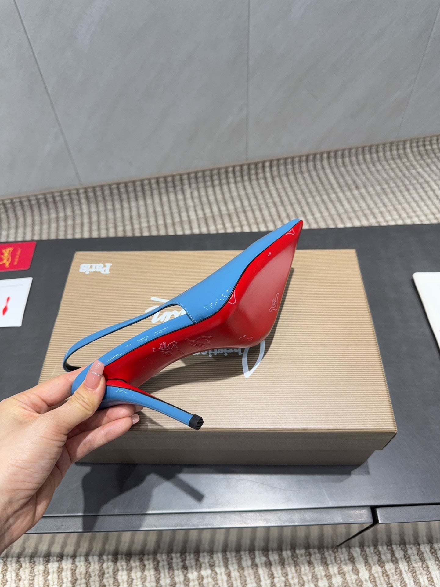 CL 2026 Kate Sling 100 Slingback Blue Patent Leather 613986