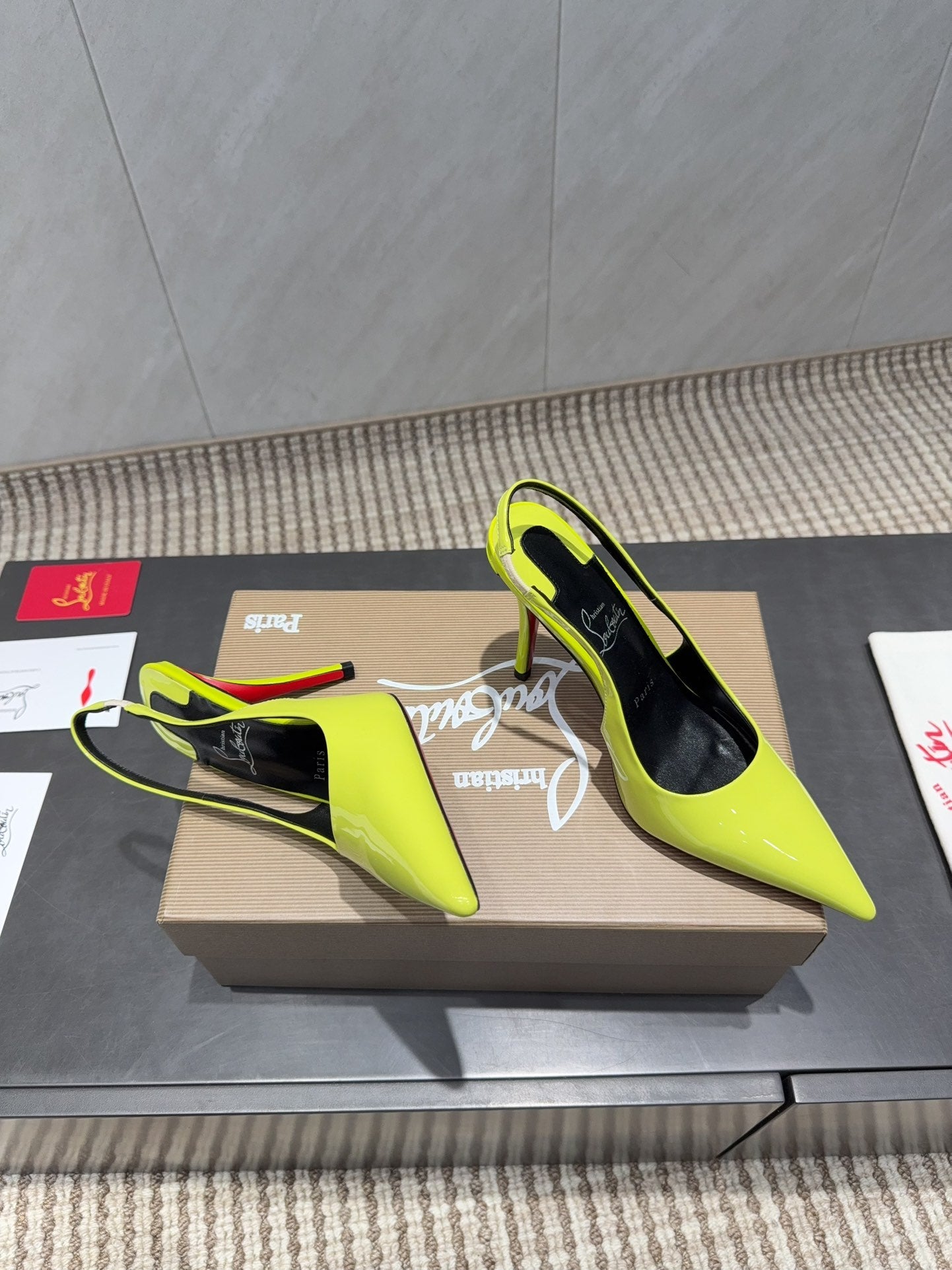 CL 2026 Kate Sling 100 Slingback Fluo-yellow Patent Leather 613988