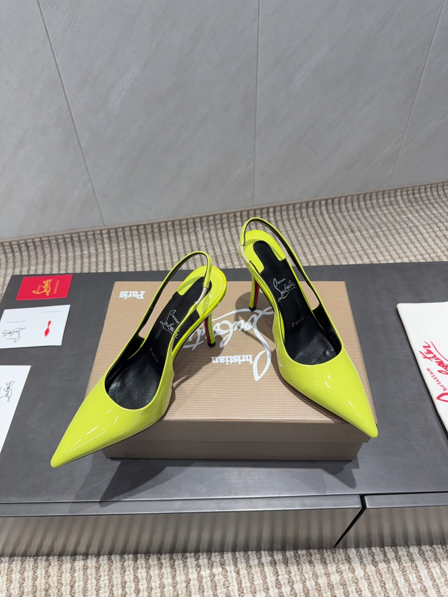 CL 2026 Kate Sling 100 Slingback Fluo-yellow Patent Leather 613988