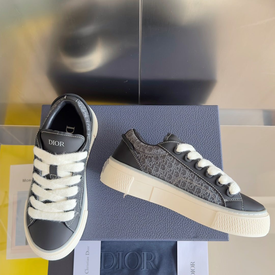 CD B33 Sneaker 40mm Black Grey Monogram Suede