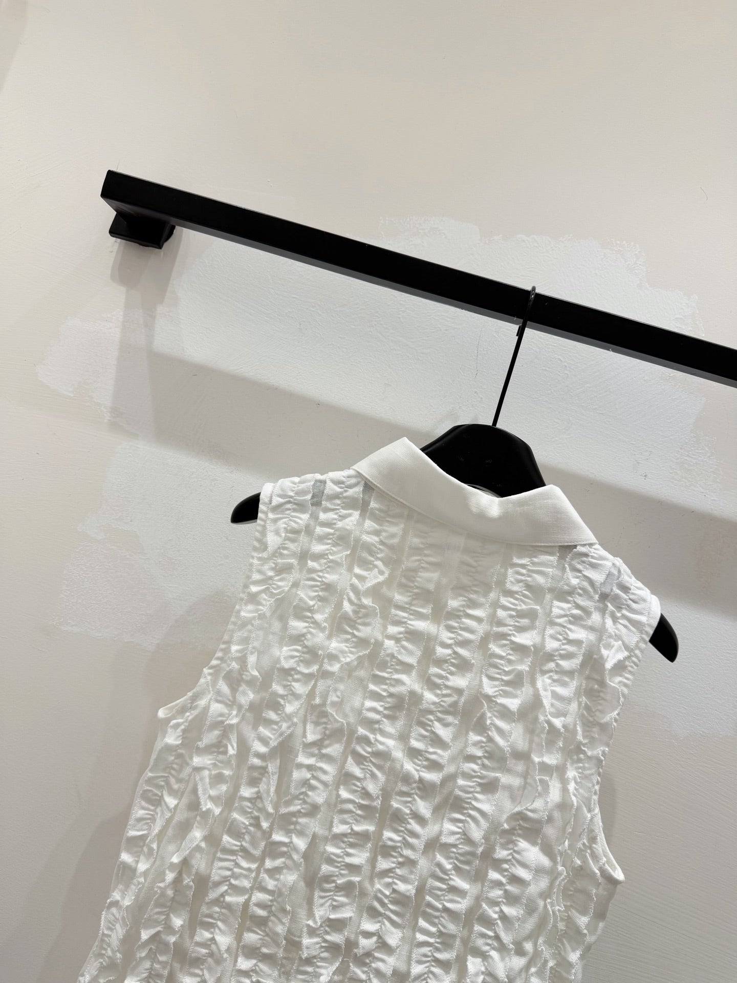 Miumiu 2026 Ruffled Vest White Cotton