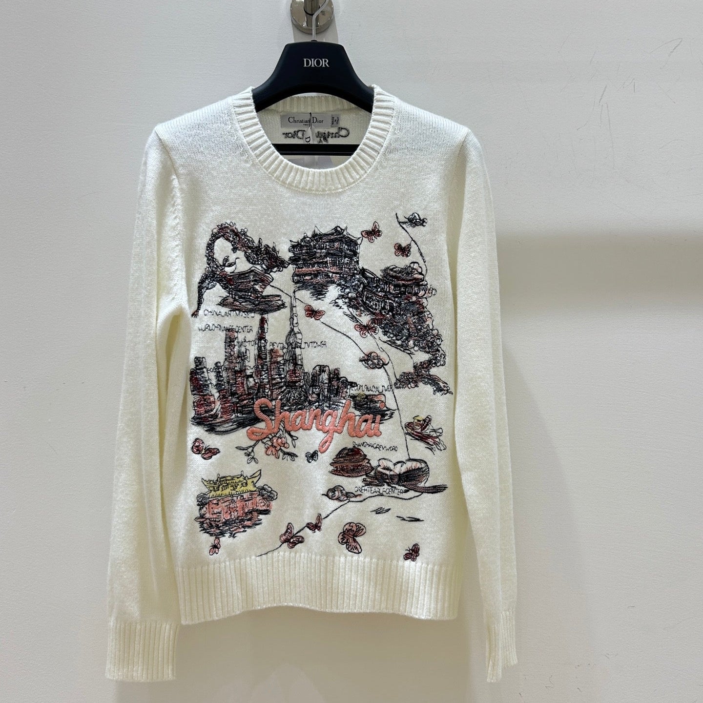 Dior 2025 Sweater With Shanghai-themed Embroidery Cashmere