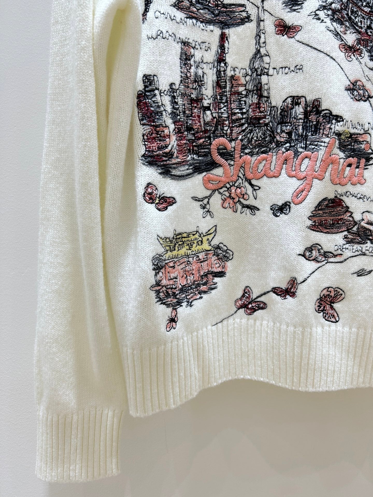 Dior 2025 Sweater With Shanghai-themed Embroidery Cashmere