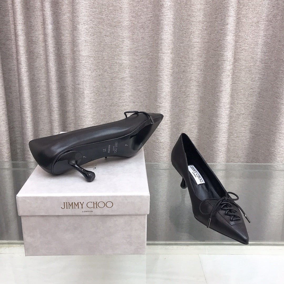Jimmy 25 Pump High Heels 50mm Black Cowhide 240005