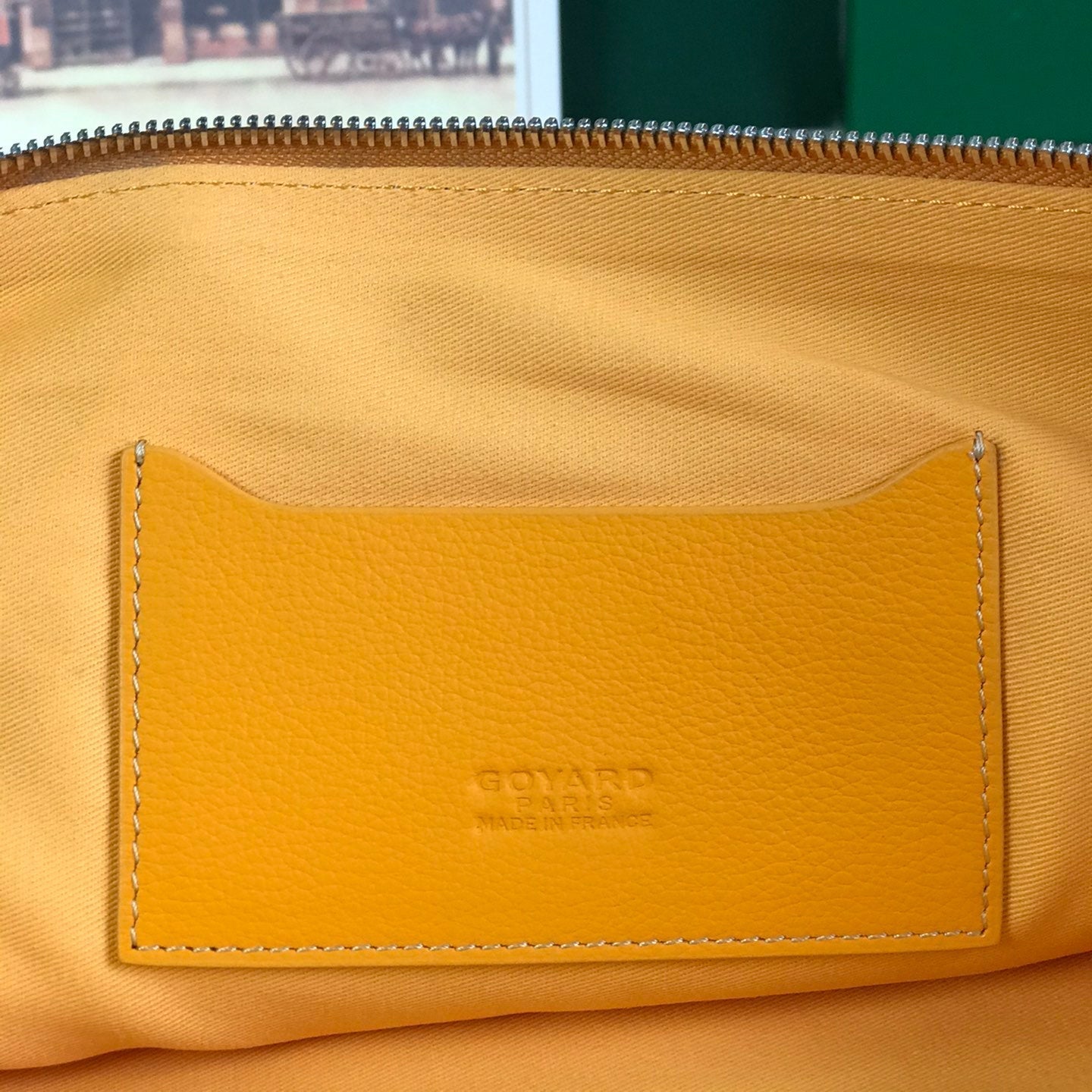 SÃ‰NAT MGM POUCH 40 IN YELLOW GOYARDINE CANVAS