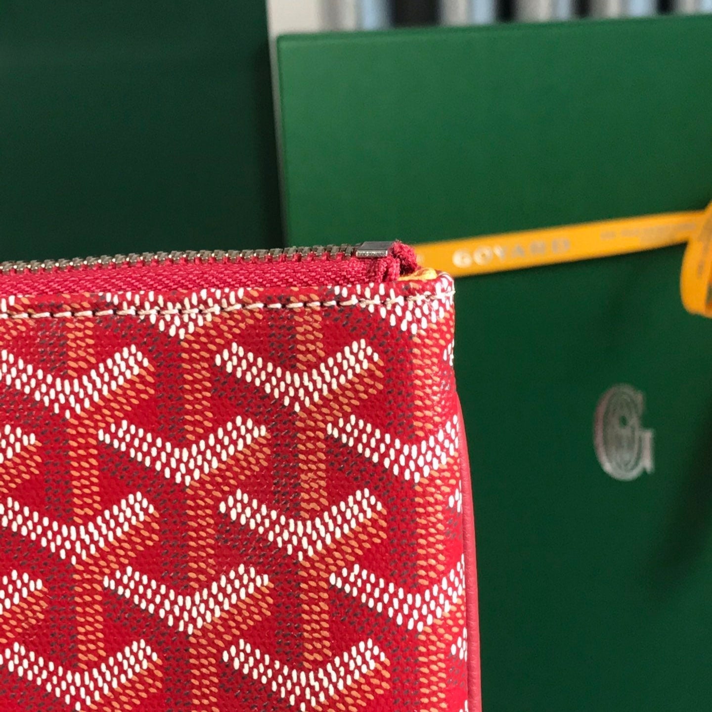 SÃ‰NAT MGM POUCH 40 IN MONZA RED GOYARDINE CANVAS
