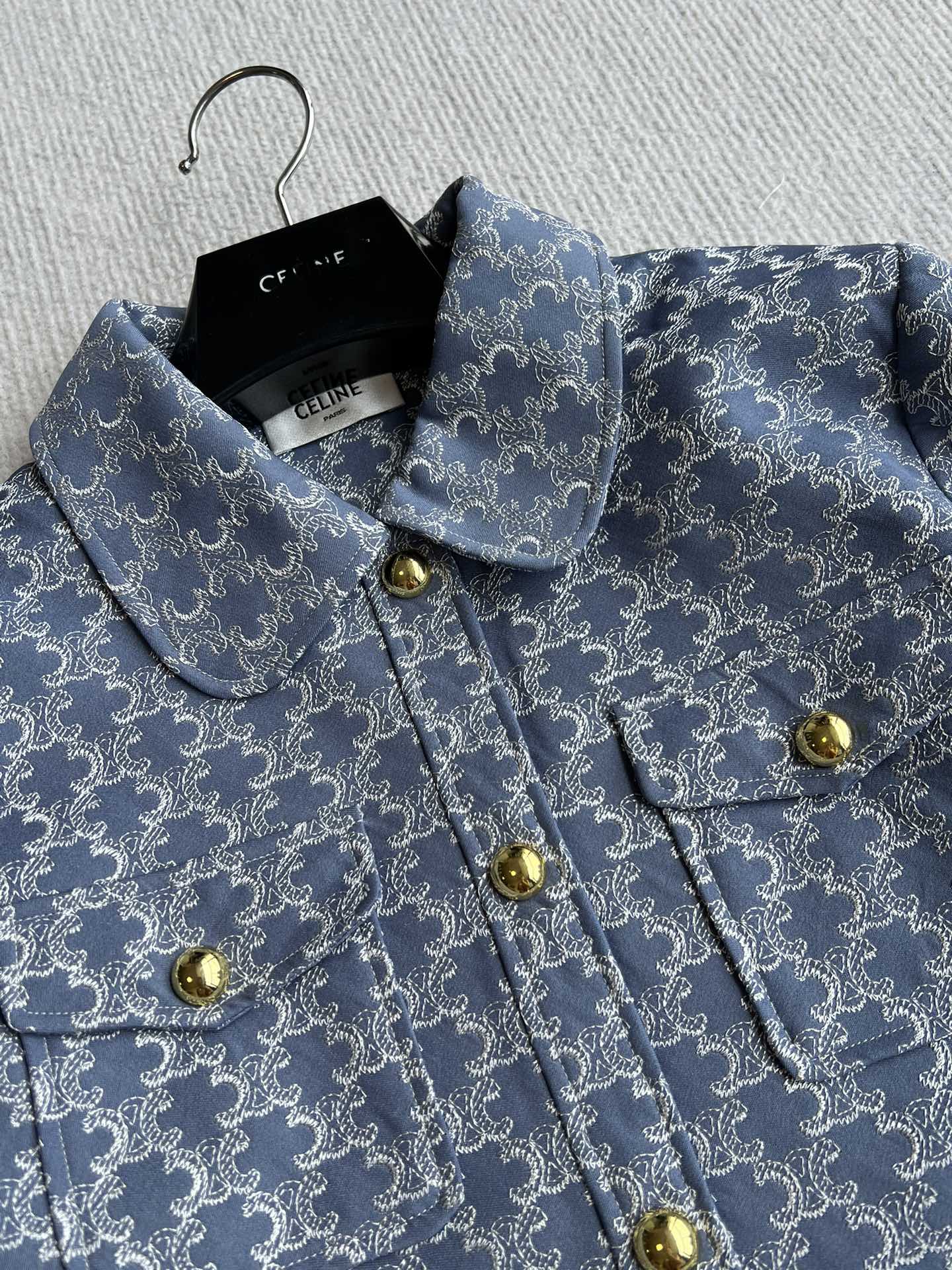 Celine 25 Jacket Blue Triacetate Polyester 275777