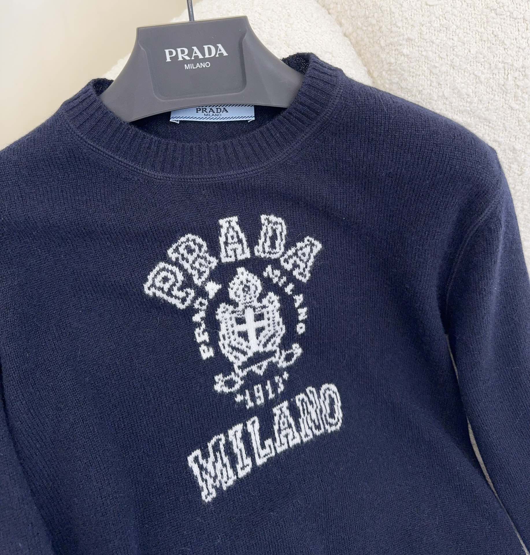 Prada Sweater Navy Blue Wool Cashmere