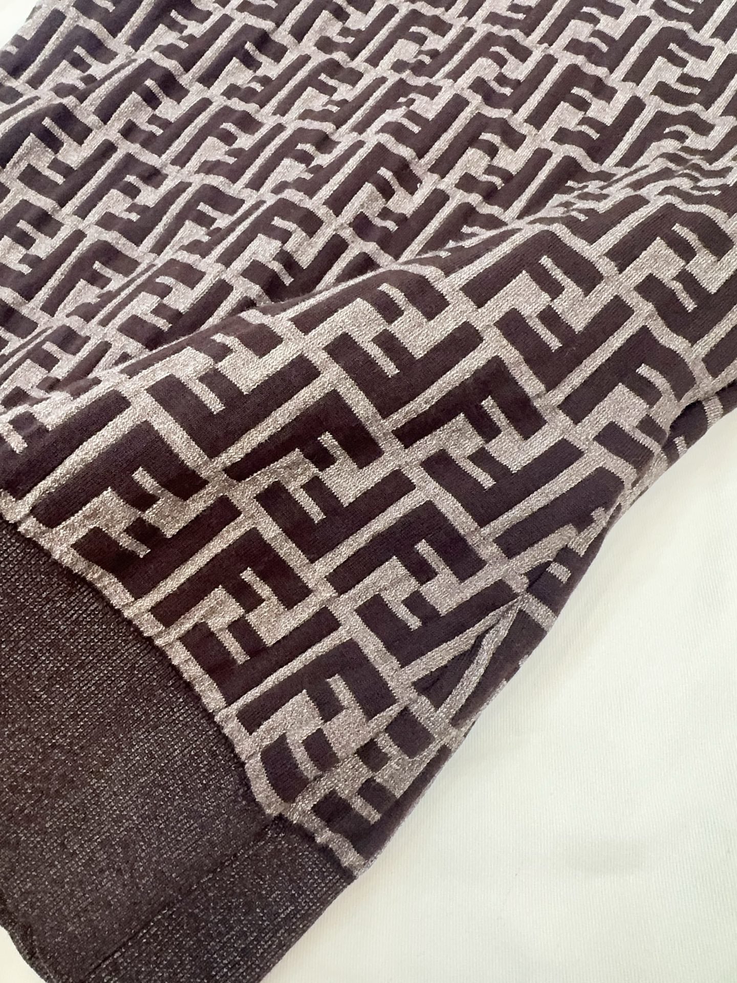 Fendi 25 Short-sleeved Knitted T-shirt Brown Cotton