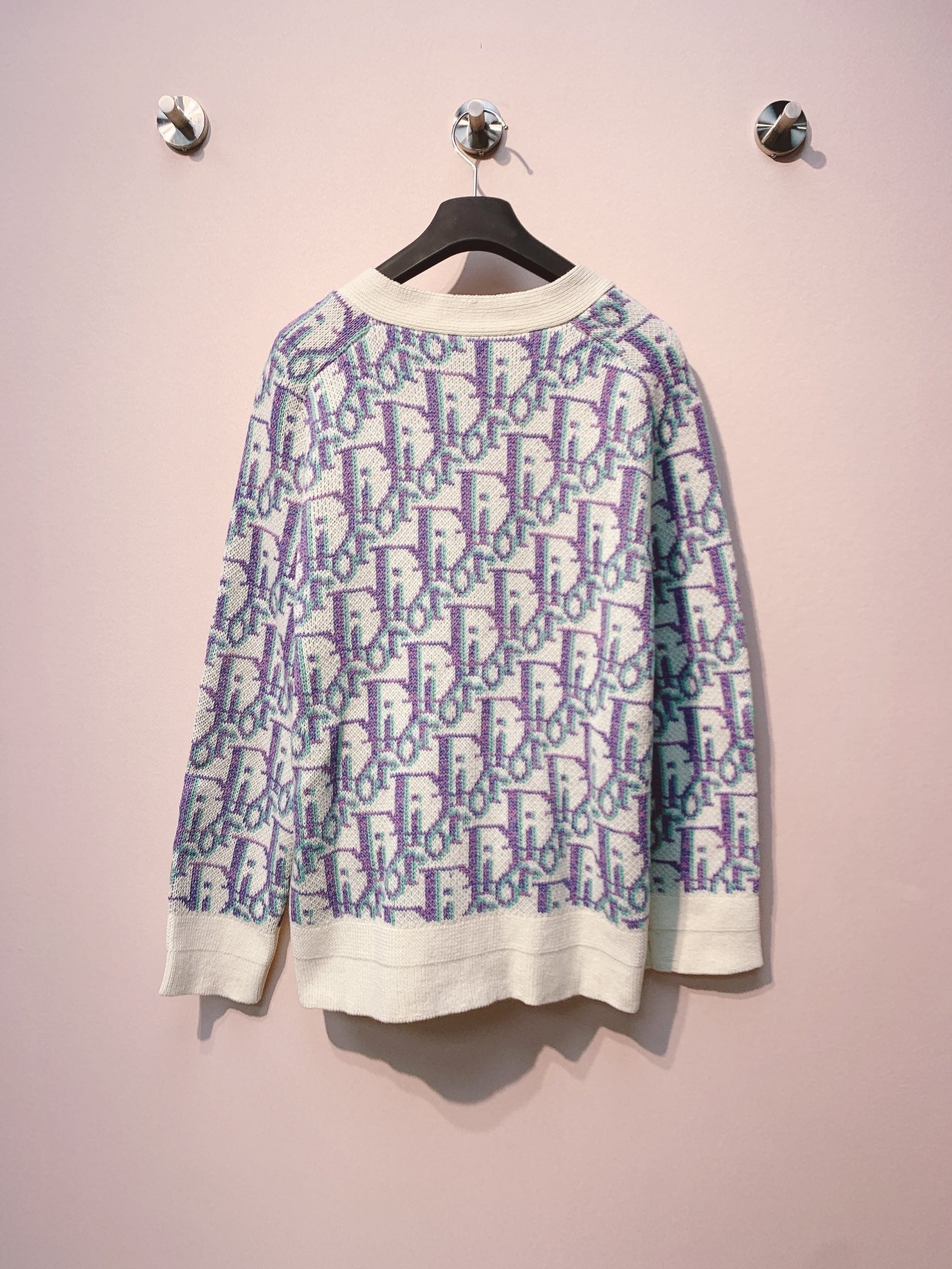 CD 25 Cardigan Cream Purple Wool 296065